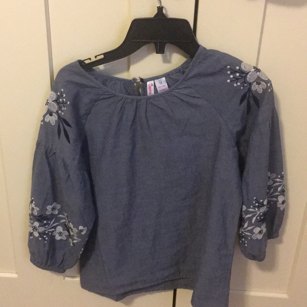 Denim long sleeve top good condition size 12